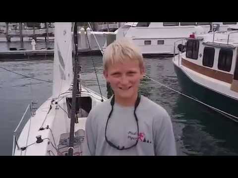 Gannon Troutman, 12-year-old skipper of "Pied Piper," at Quantum Key West 2015