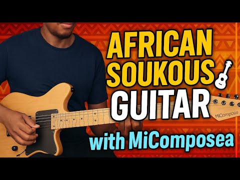 how TO PLAY AFRICAN SOUKOUS GUITAR    SINA MAKOSA JAM with micompose guitar