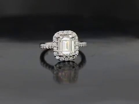 G.S. Emerald Cut Halo Engagement Ring