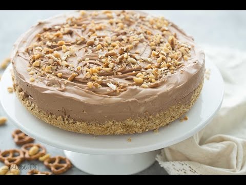 No Bake Chocolate Peanut Butter Cheesecake with Pretzel Crust Recipe