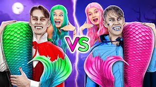 Vampire vs Mermaid One Color Challenge! Funny Relatable Situations