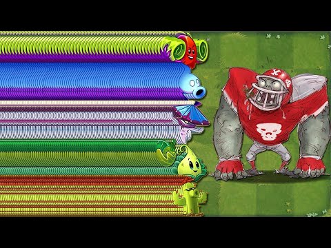 1000 Plants vs Football Allstar Zombie - Who Will Win? - PvZ 2 Challenge