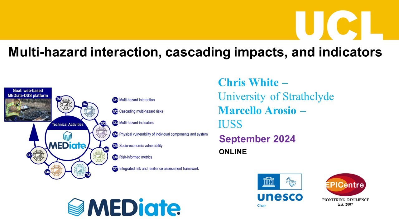 Multi-hazard interaction, cascading impacts and indicators