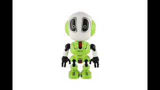 Robot ECHO opakující věty kovový 12cm zelený na baterie se zvukem, světlem v krabičce 10,5x15x5,5cm
