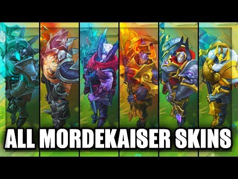 All Mordekaiser Skins Spotlight Rework 2019 Pentakill, Infernal, Dragon Knight (League of Legends)
