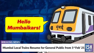 Mumbai Local Trains to Resume for General Public from 1st Feb' 21