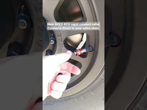 APEX RCV Rapid Connect valve new design. quick to deflate. a 37" tire at 51psi to 15 in under 2min