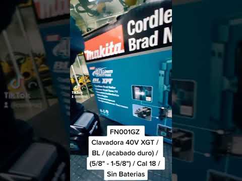 Makita FN001GZ Akumuliatorinis viniakalis XGT, 18Ga, 15-40mm, 100pcs., "Z" versija - komplektuojamas be akumuliatoriaus ir kroviklio video