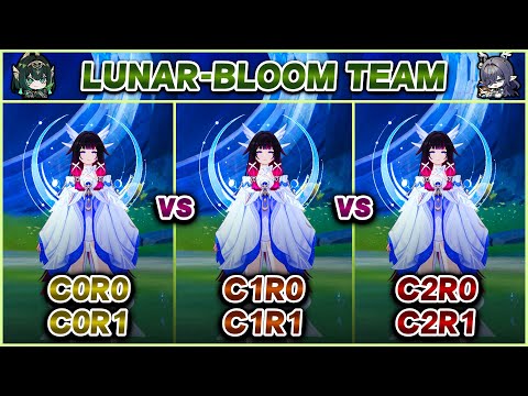 Columbina Constellation & Weapon Comparison | C0–C2 / R0–R1 | Lunar-Bloom Team | Genshin Impact