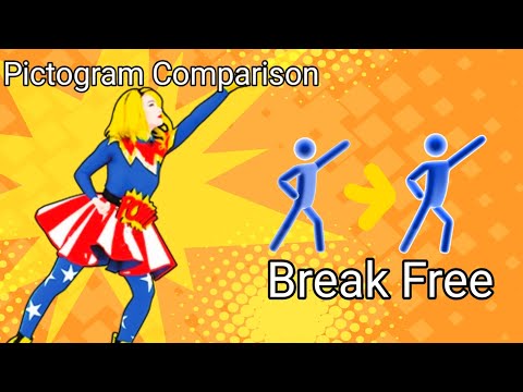 Pictogram Comparison - Break Free | Just Dance Unlimited vs Just Dance Plus