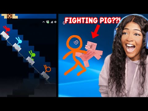 Forever Nenaa - MINECRAFT STUFF!! FIGHTING PIGS AND ROLLERCOASTERS!! | Animation vs Minecraft Shorts [1-4] Reaction