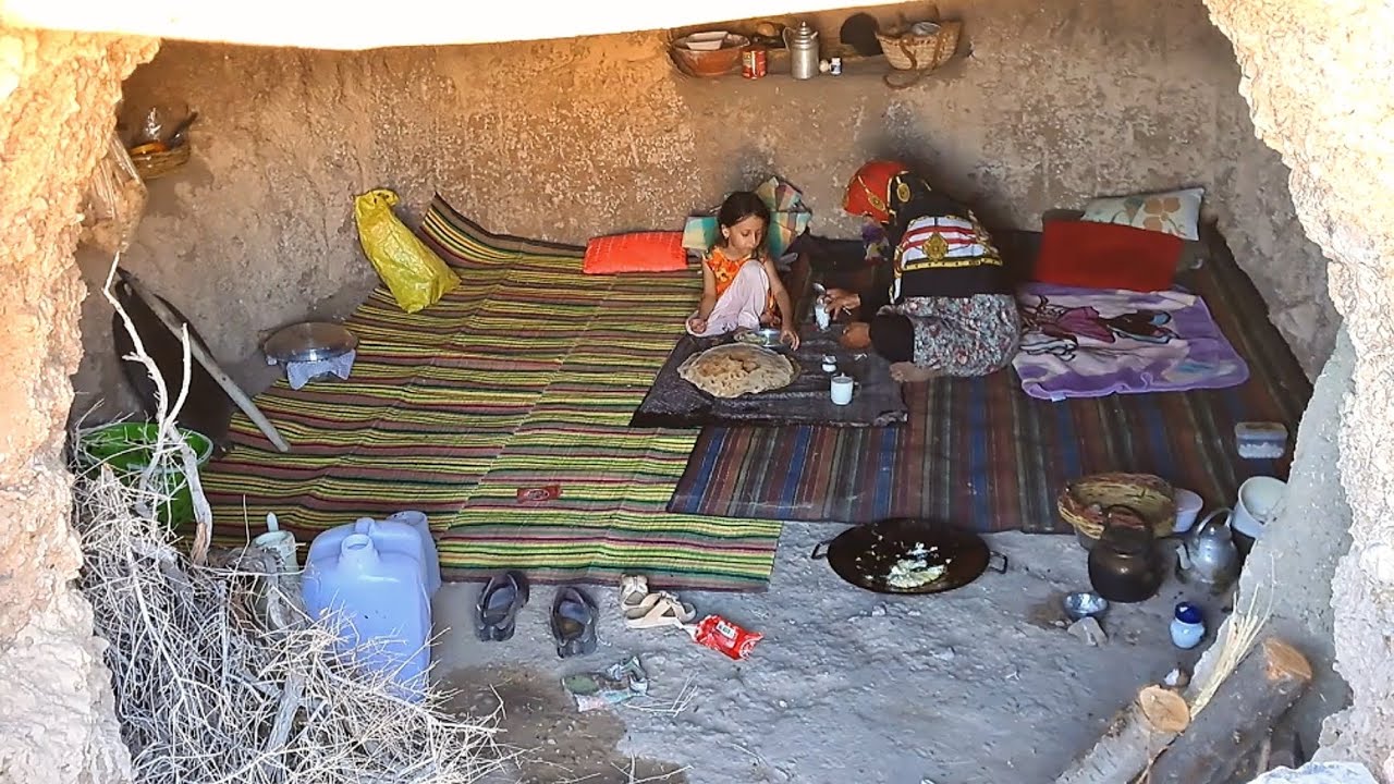 Making Breakfast in Mountain Cave: Nomad Style (IRAN 2023)