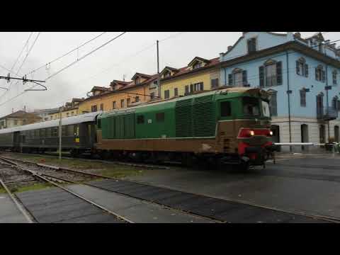 L' ARRIVO DEL D.445 -1011 CON TRENO STORICO IN STAZIONE DI NIZZA MONFERRATO (AT) DOM. 11 - 11 - 2018