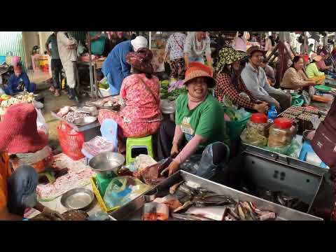 Cambodia Food Market @Early Morning | Huge Seafood Market & Street Food IN Phnom Penh