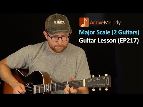 Major Scale Guitar Lesson (with both rhythm and lead guitar) - EP217