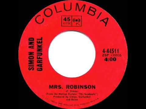 1968 HITS ARCHIVE: Mrs. Robinson - Simon & Garfunkel (a #1 record--mono 45)