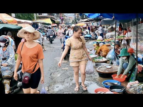 See The Evening Walk In Wet Market Scene, Street Vendors | Cambodia 2023