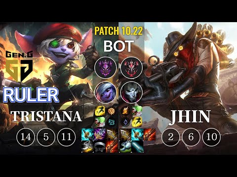 GEN Ruler Tristana vs Jhin Bot - KR Patch 10.22