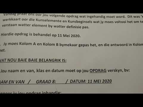 SKEPPENDE KUNSTE GRAAD 8: 12 Junie 2020 - periode 4 (12084)