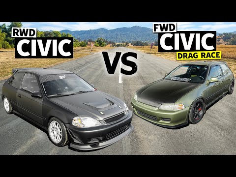 @throtl's RWD K20 Turbo Civic vs FWD B18 Supercharged Civic! Which is better?
