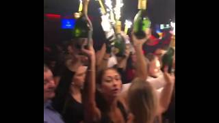 Champagne parade at Hollywood Rythmoteque nightclub in Milan