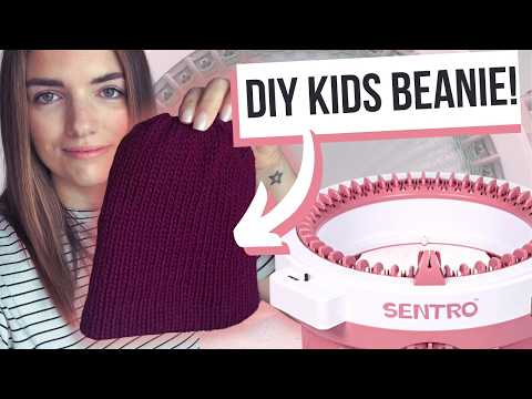 HOW TO MAKE A KIDS BEANIE HAT:  Sentro Knitting Machine Tutorial