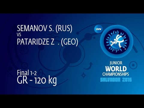 GOLD GR - 120 kg: Z. PATARIDZE (GEO) df. S. SEMANOV (RUS), 3-1