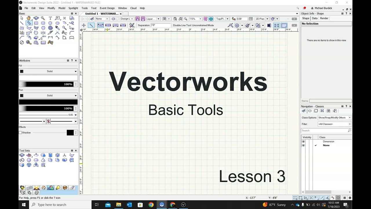 Vectorworks 3: Basic tools