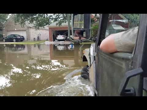 Houston Flood 2017 - Humvee Cinco Ranch Southpark