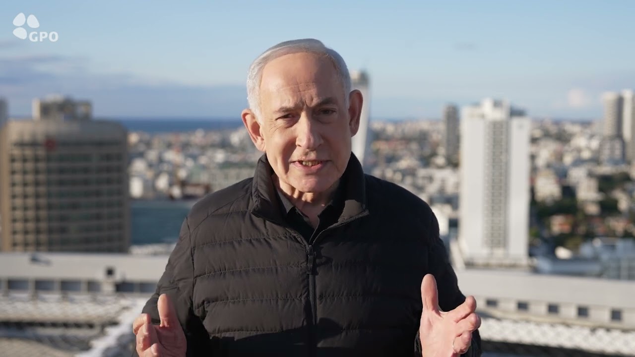 ראש הממשלה בנימין נתניהו על גג הקריה בתל אביב: "חיסלנו את הרודן חמינאי ועשרות 