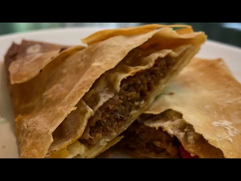 Greek meat pie recipe, crispy with cheesy meat filling. Appetizer recipe, Greece 🇬🇷 food recipe