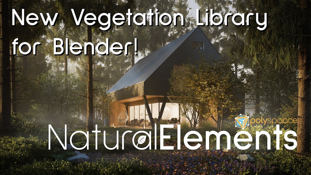 New Vegetation Library for Blender! | Natural Elements + Flow 4 Workflow Timelapse