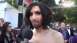 Interview Conchita Wurst on the red carpet in Vienna   Eurovision 2015