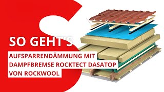 Aufsparrendämmung mit Dampfbremse RockTect Dasatop | ROCKWOOL