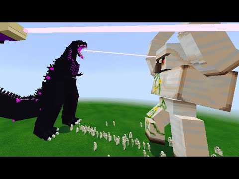 Shin Godzilla Vs. Ultima Iron Golem Titan in Minecraft PE