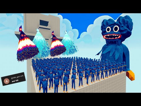 100x HUGGY WUGGY + 1x GIANT vs 4x EVERY GOD   Totally Accurate Battle Simulator TABS