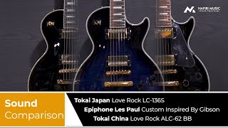 Video thumbnail for Sound Comparison | Tokai Love Rock Japan, China and Epiphone Les Paul Custom by Nafiri Music Jakarta