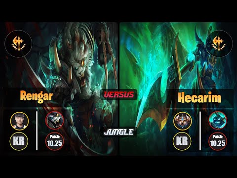 Cuzz RENGAR (Jungle) [Conqueror] VS HECARIM - Challenger KR Patch 10.25
