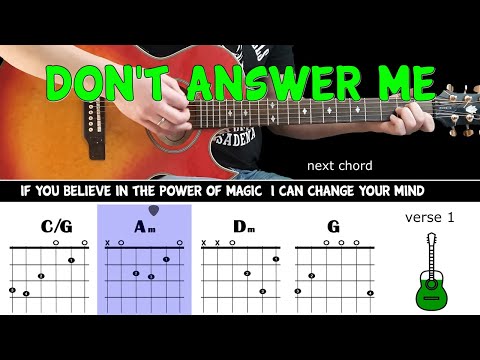 DON'T ANSWER ME - The Alan Parsons Project - Guitar play along acoustic guitar(with chords & lyrics)
