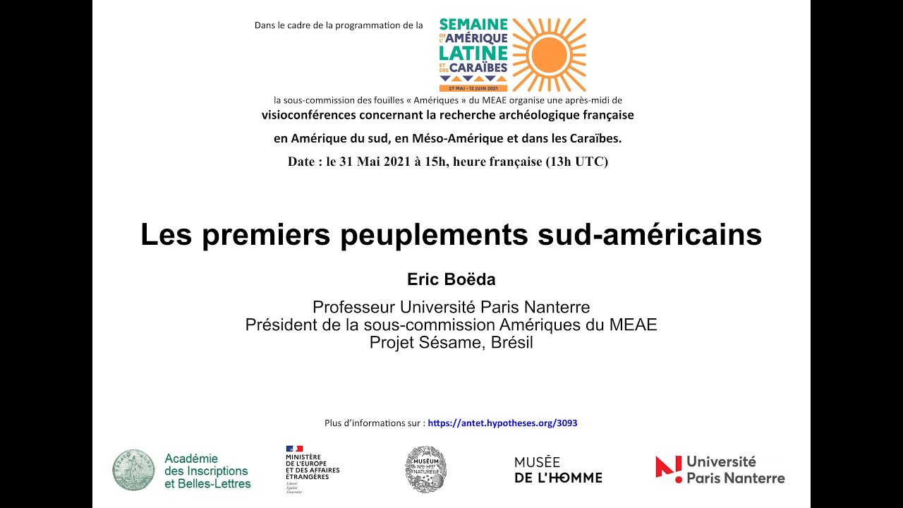 Les premiers peuplements sud-américains. SALC2021