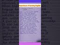 Importance of learning English!! paragraph on learning English!!