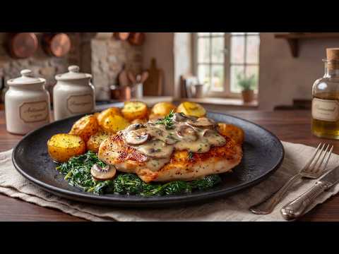 This chicken in creamy mushroom sauce is better than in a restaurant!