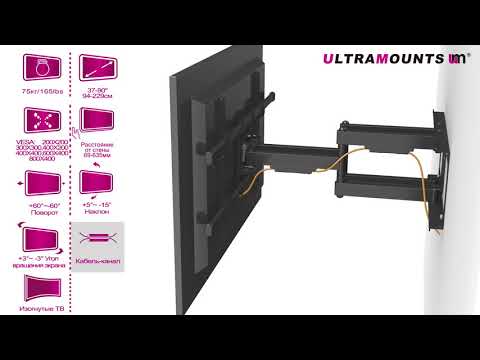 Миниатюра изображения товара Кронштейн для телевизора Ultramounts UM 913 (черный)