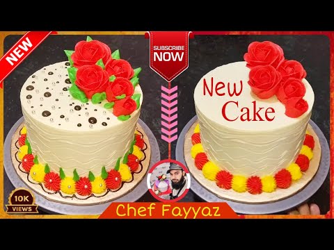 Flowers Cake Decorating | How To Make Red Flowers Cake | Step By Step Full Tutorial | By Chef Fayyaz