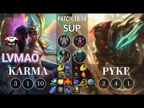 JDG LvMao Karma vs Pyke Sup - KR Patch 10.14