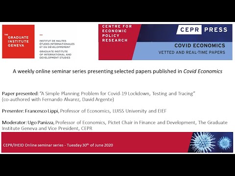 CEPR/IHEID Online seminar series, 30/06 Francesco Lippi presents "Optimal Lockdown".