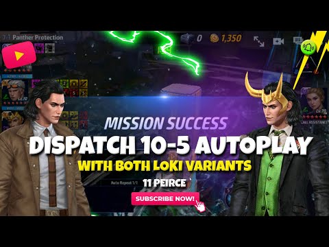 Loki Variants On Dispatch 10-5 Autoplay With Alternative Teams - Marvel Future Fight