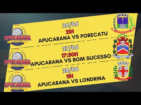 Jogos Abertos do Paraná - JAPS Regional 2026 - Apucarana x Porecatu (1º set 25x11) 26/06/2026