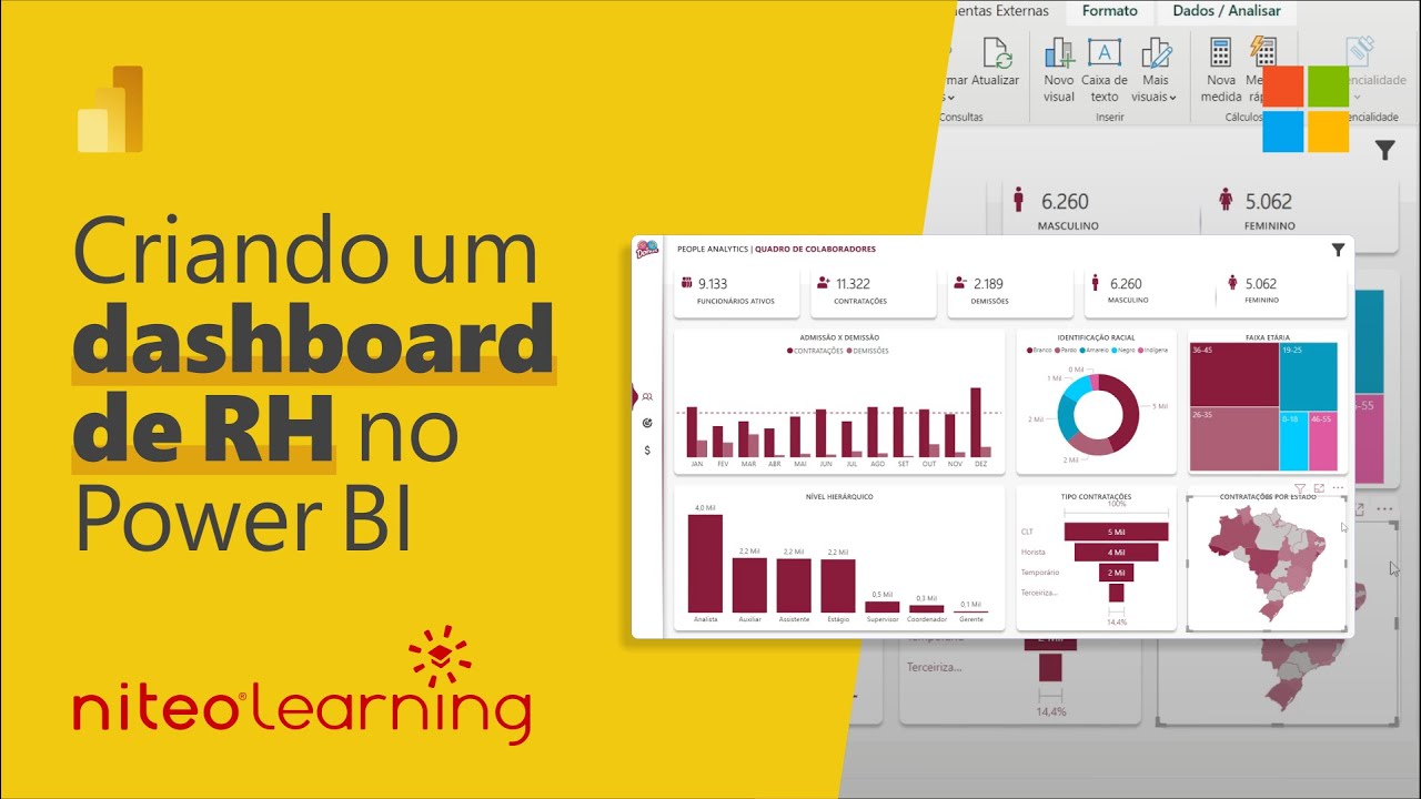 Como criar um DASHBOARD DE RH no POWER BI