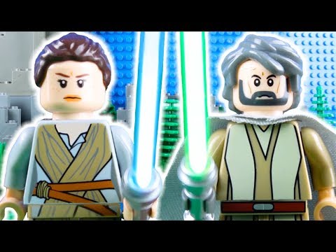 LEGO Star Wars Rey Meets Luke Skywalker STOP MOTION W/ Rey & Luke | LEGO Star Wars | By LEGO Worlds Video